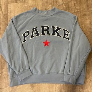 PARKE Blue Mockneck with Red Star Sweatshirt XXL